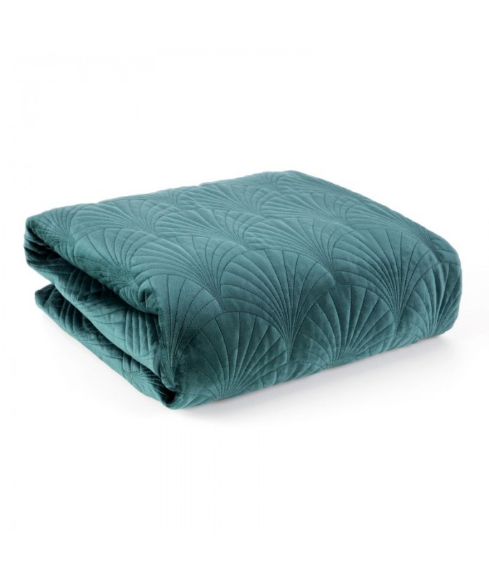 Narzuta velvet Ria 2 170x210 ciemnoturkusowa Eurofirany Narzuta velvet Ria 2 170x210 ciemnoturkusowa