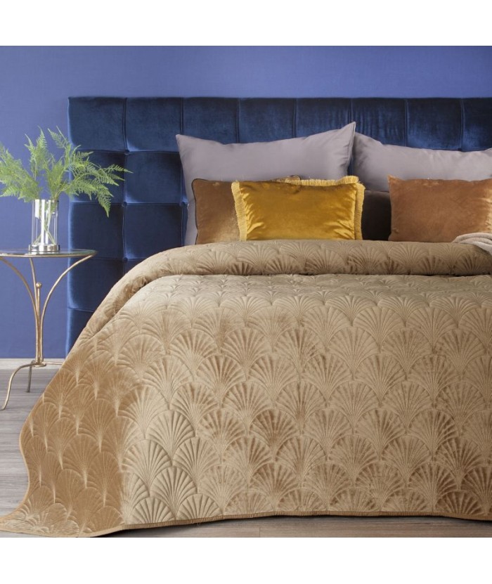 Narzuta velvet Ria 2 170x210 miodowa Eurofirany Narzuta velvet Ria 2 170x210 miodowa