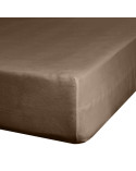 Prześcieradło wysokie bawełna jersey 200x220x30 z gumką brązowe Eurofirany