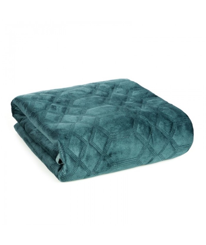 Narzuta velvet Ariel 2 170x210 ciemnoturkusowa Eurofirany Narzuta velvet Ariel 2 170x210 ciemnoturkusowa