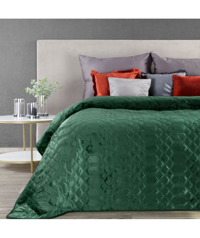 Narzuta velvet Ariel 2 220x240 ciemnozielona Eurofirany Narzuta velvet Ariel 2 220x240 ciemnozielona