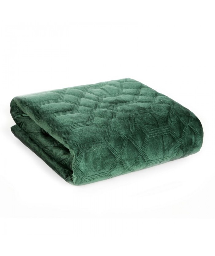 Narzuta velvet Ariel 2 220x240 ciemnozielona Eurofirany Narzuta velvet Ariel 2 220x240 ciemnozielona