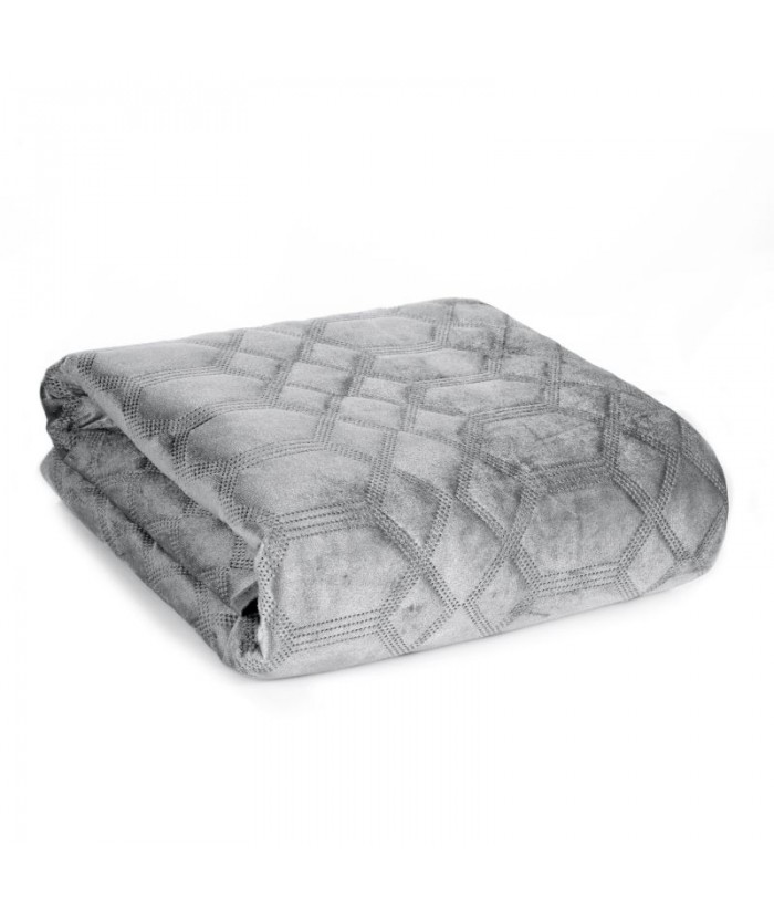 Narzuta velvet Ariel 2 170x210 srebrna Eurofirany Narzuta velvet Ariel 2 170x210 srebrna