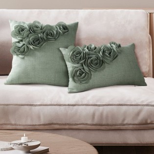 Poszewka 45x45 Flores zielona Eurofirany 