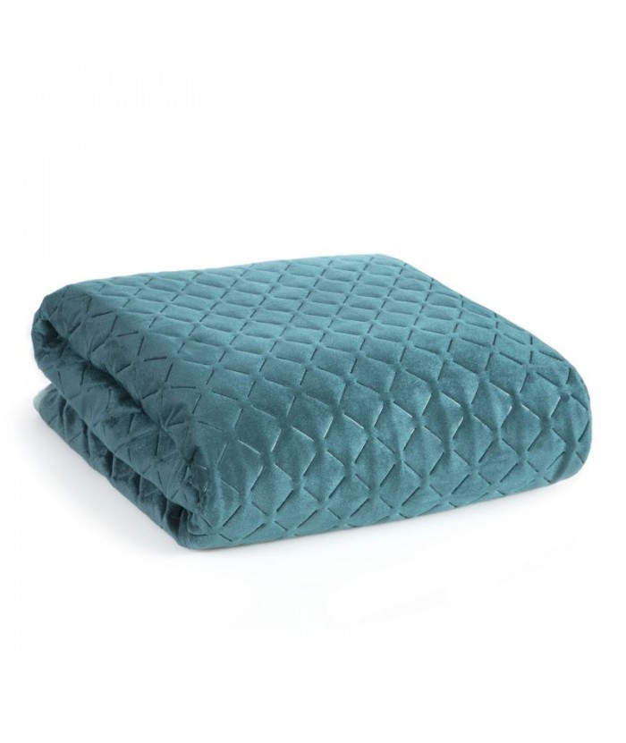 Narzuta velvet Dimon 220x240 ciemnoturkusowa Eurofirany Narzuta velvet Dimon 220x240 ciemnoturkusowa