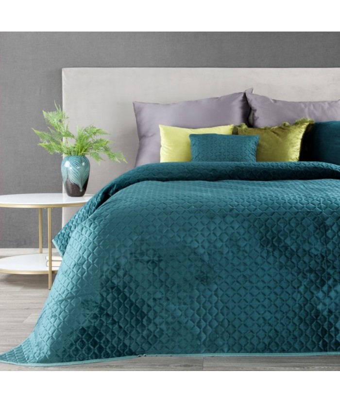 Narzuta velvet Dimon 230x260 ciemnoturkusowa Eurofirany Narzuta velvet Dimon 230x260 ciemnoturkusowa