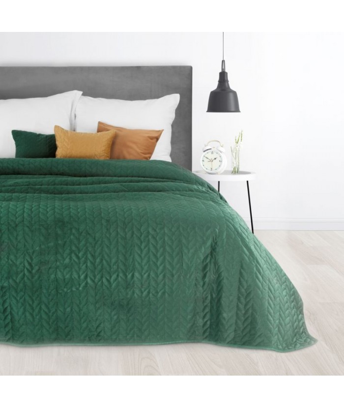 Narzuta velvet Luiz 1 170x210 ciemnozielona
