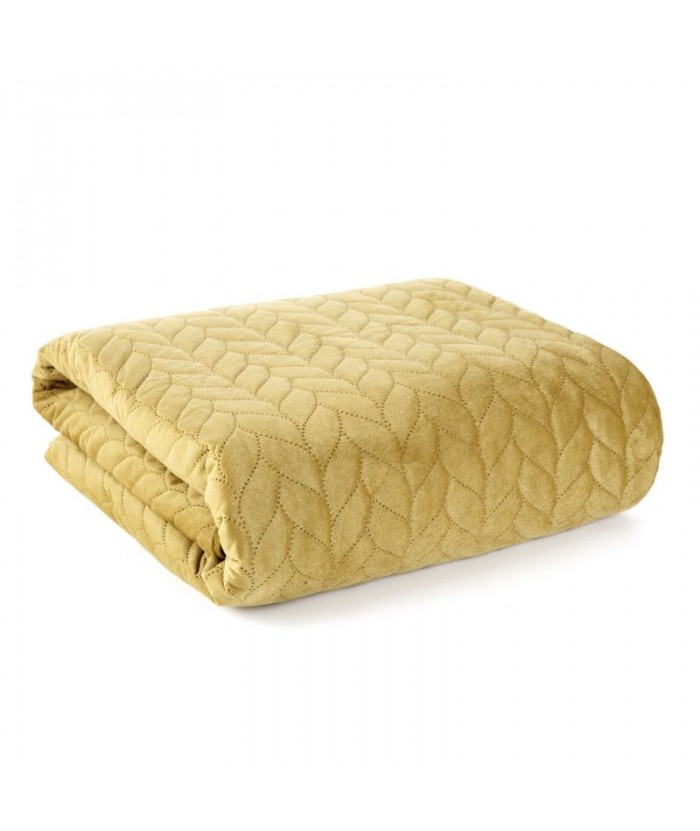 Narzuta velvet Luiz 1 170x210 musztardowa Eurofirany Narzuta velvet Luiz 1 170x210 musztardowa