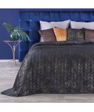 Narzuta velvet Agata 170x210 czarna/złota