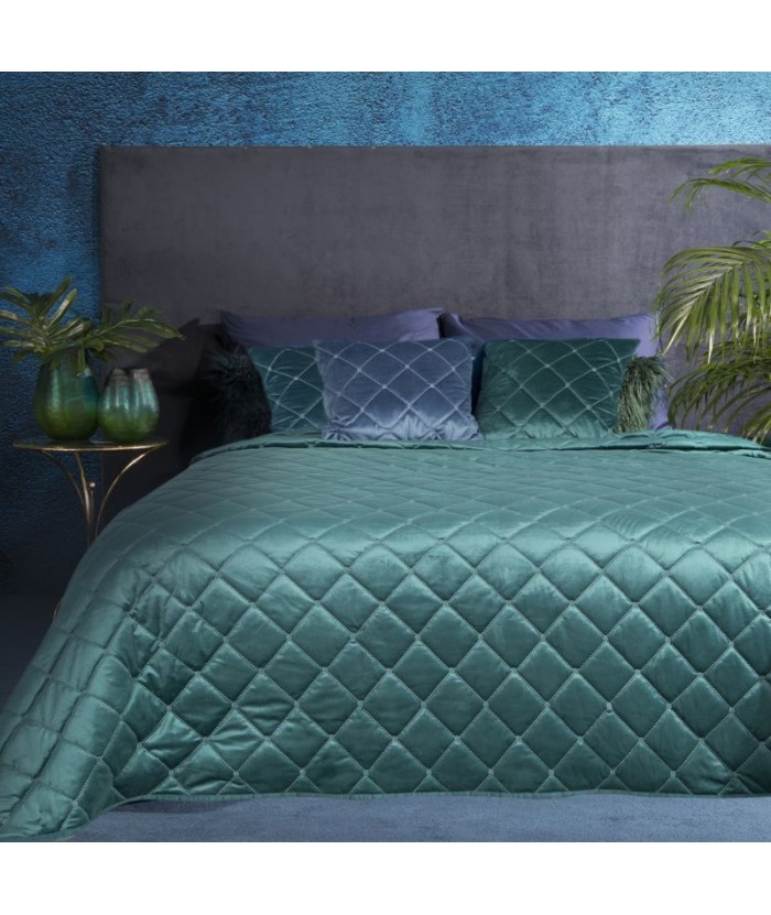 Narzuta velvet Amareta 170x210 ciemnoturkusowa Eurofirany Narzuta velvet Amareta 170x210 ciemnoturkusowa