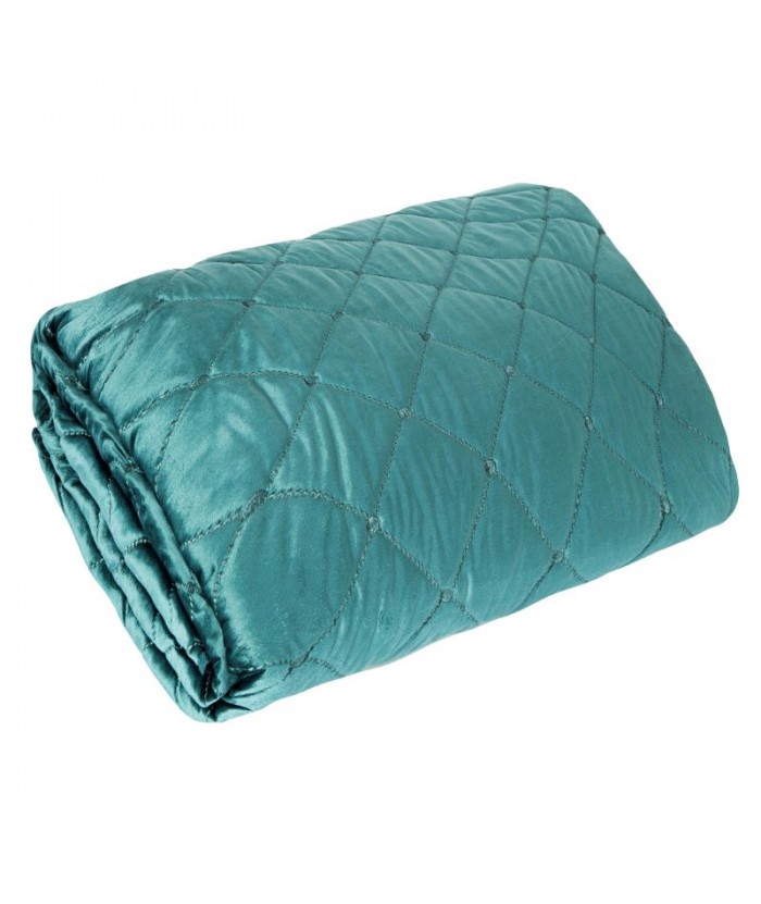 Narzuta velvet Amareta 170x210 ciemnoturkusowa Eurofirany Narzuta velvet Amareta 170x210 ciemnoturkusowa