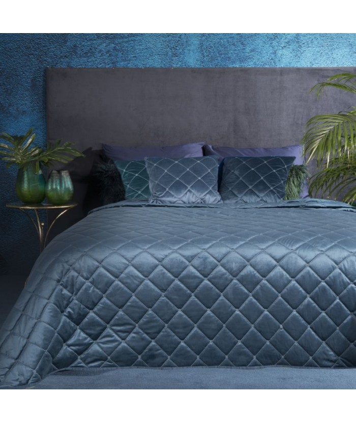 Narzuta velvet Amareta 170x210 niebieska