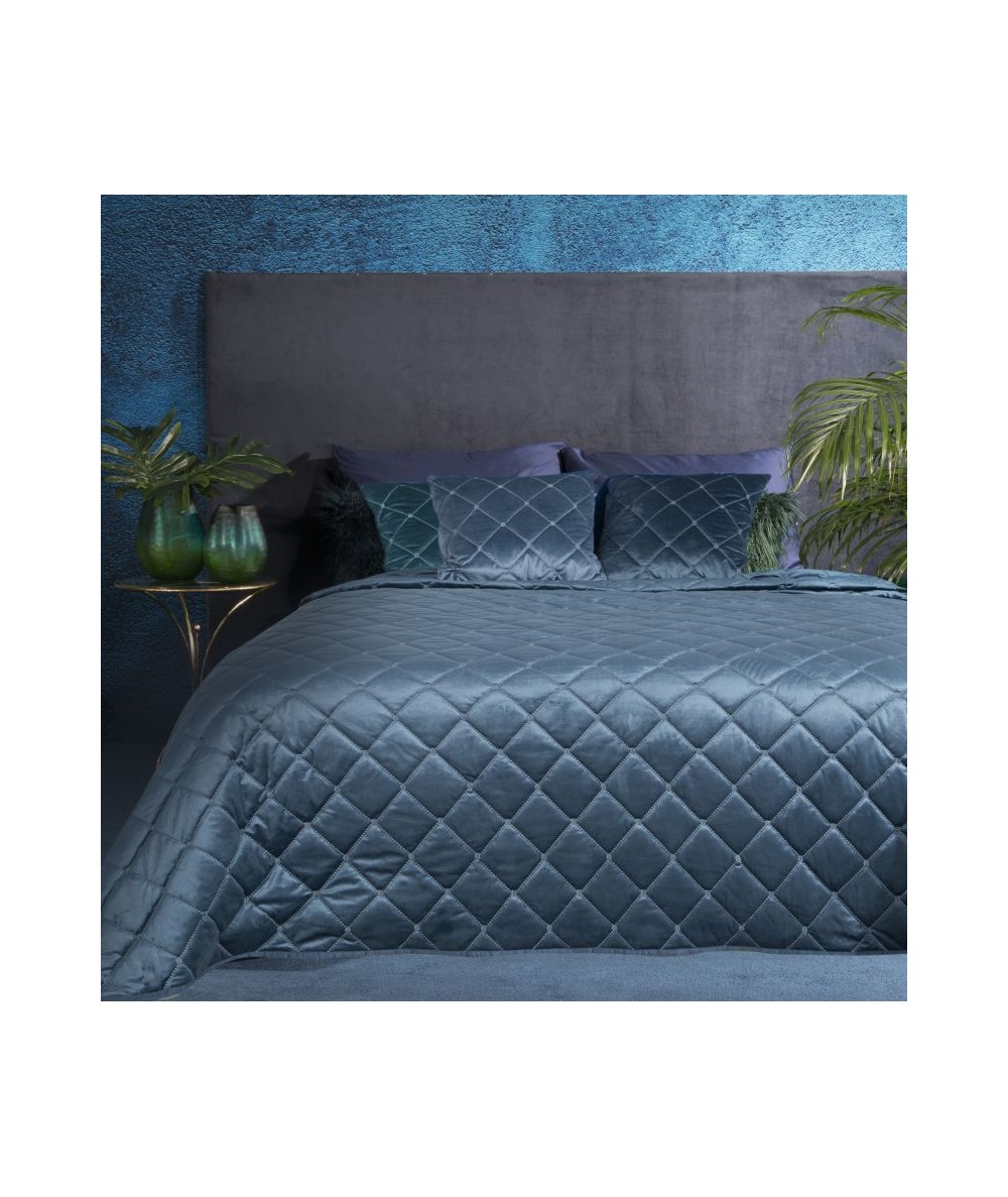 Narzuta velvet Amareta 170x210 niebieska