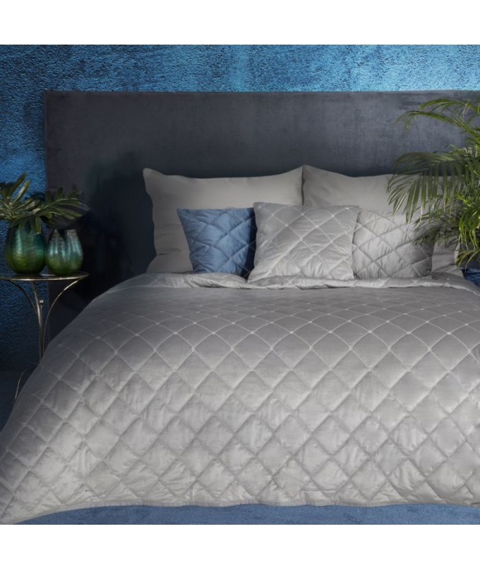 Narzuta velvet Amareta 170x210 srebrna