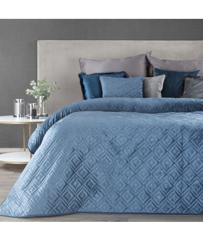 Narzuta velvet Ariel 3 220x240 niebieska