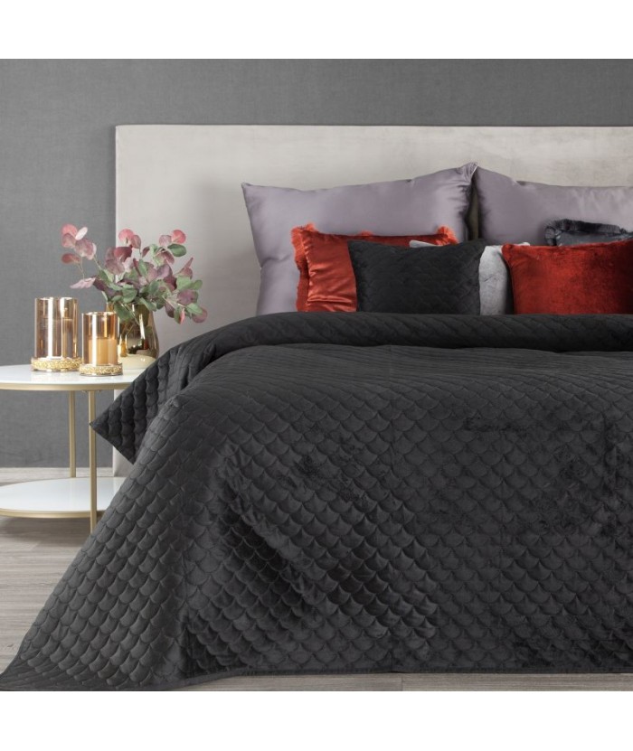 Narzuta velvet Ariel 220x240 czarna Eurofirany Narzuta velvet Ariel 220x240 czarna