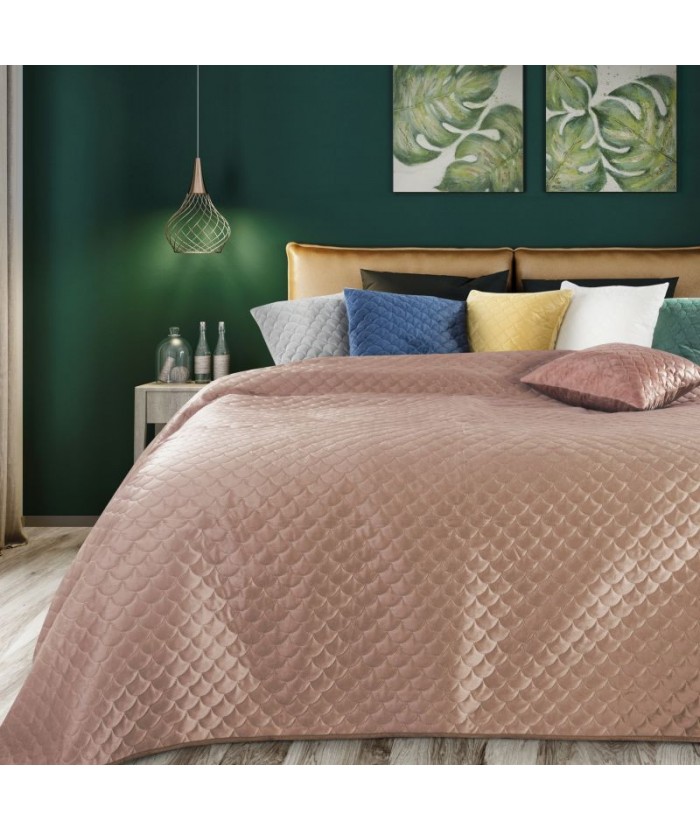 Narzuta velvet Ariel 220x240 pudrowa Eurofirany Narzuta velvet Ariel 220x240 pudrowa