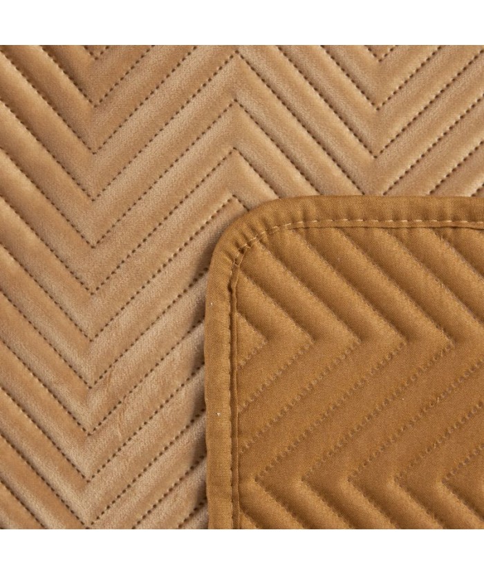 Narzuta velvet Sofia 220x240 miodowa Eurofirany Narzuta velvet Sofia 220x240 miodowa