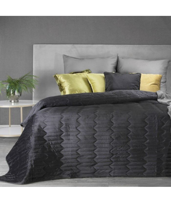 Narzuta velvet Sofia 1 170x210 czarna Eurofirany Narzuta velvet Sofia 1 170x210 czarna