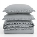 Pościel bawełna 200x220 + 2x70x80 Falbanka srebrna Eurofirany 