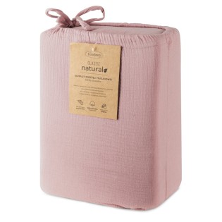 Pościel muślinowa 200x220 + 2x70x80 Muślin jasnoróżowa Eurofirany