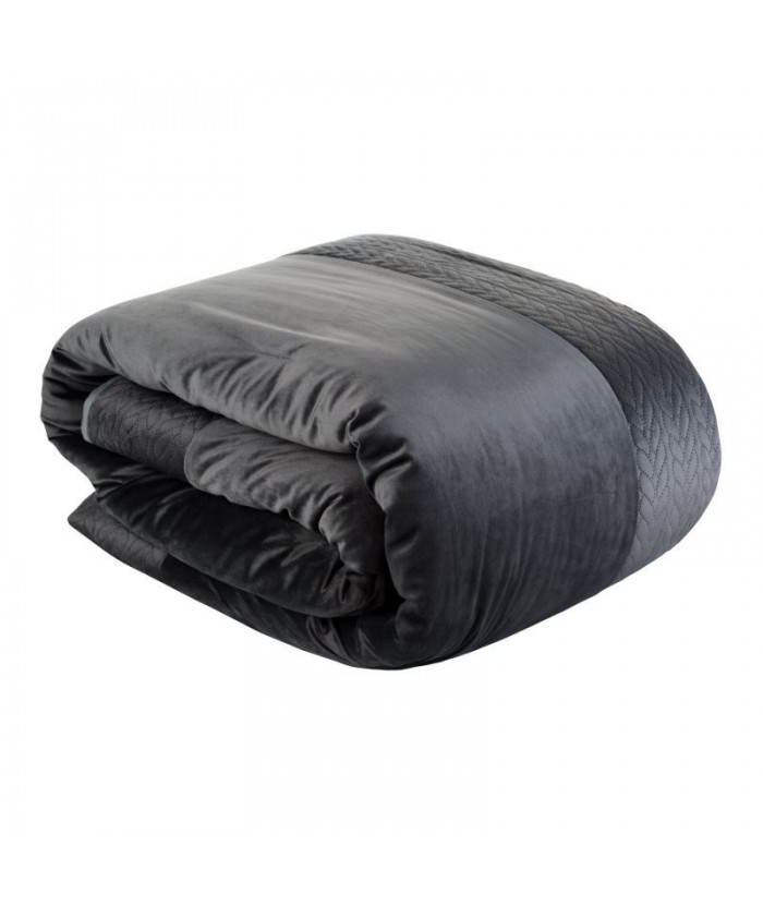 Narzuta velvet Alita 220x240 srebrna Eurofirany Narzuta velvet Alita 220x240 srebrna