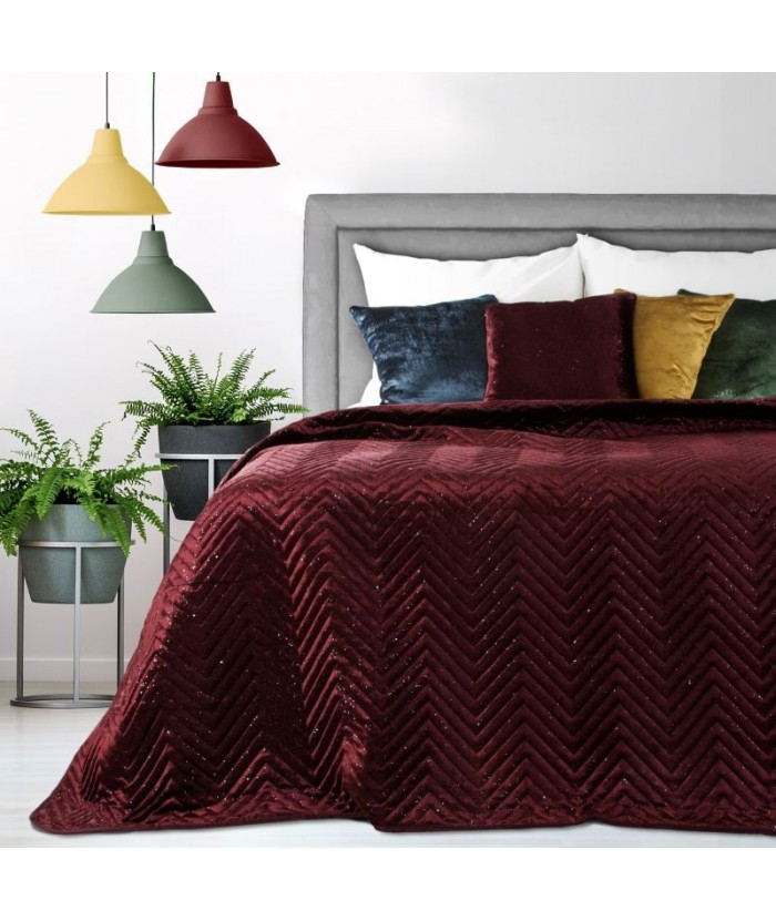 Narzuta velvet Elizia 220x240 bordowa Eurofirany Narzuta velvet Elizia 220x240 bordowa