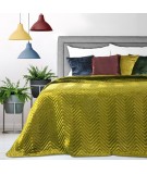 Narzuta velvet Elizia 220x240 musztardowa