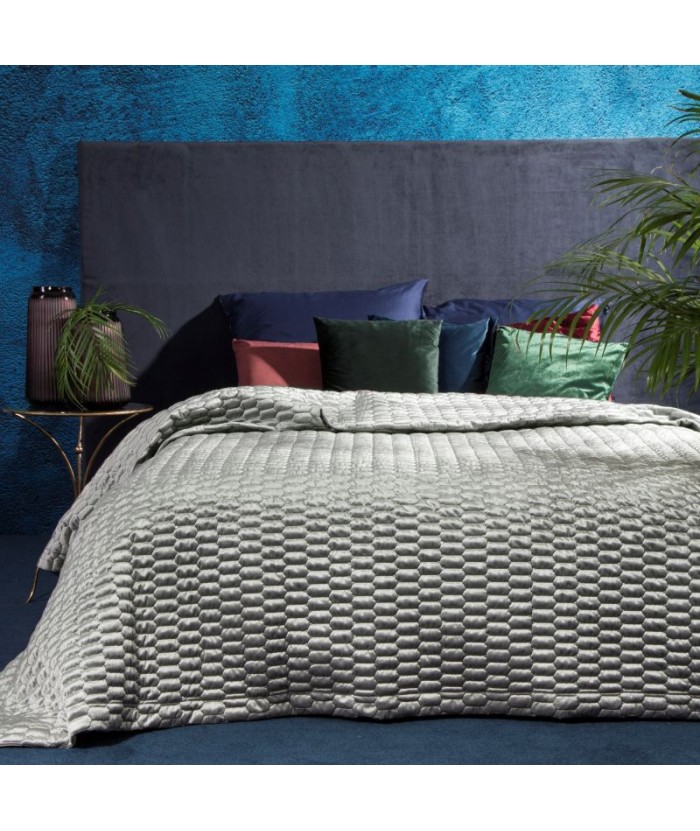 Narzuta velvet Alli 220x240 srebrna Eurofirany Narzuta velvet Alli 220x240 srebrna