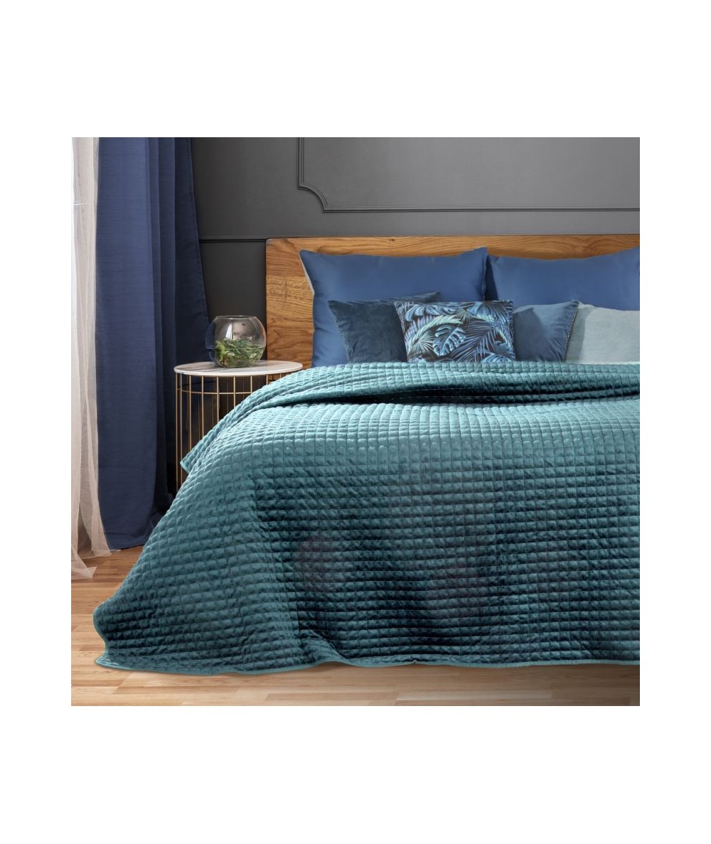 Narzuta velvet Ally 170x210 niebieska