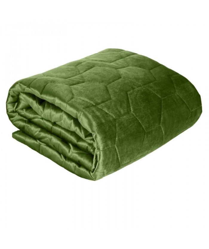 Narzuta velvet Isla 170x210 oliwkowa Eurofirany Narzuta velvet Isla 170x210 oliwkowa