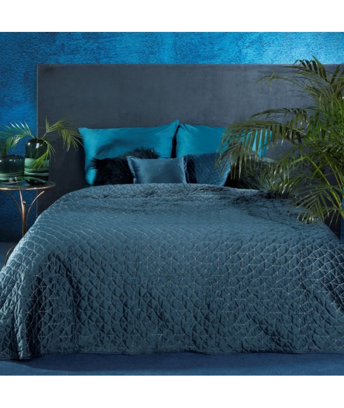 Narzuta velvet Willy 220x240 granatowa Eurofirany Narzuta velvet Willy 220x240 granatowa