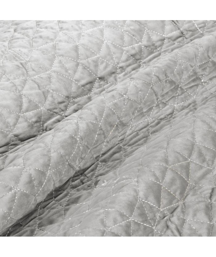 Narzuta velvet Willy 220x240 srebrna