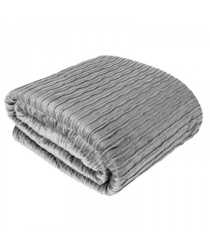 Narzuta velvet Avilla 220x240 srebrna Eurofirany Narzuta velvet Avilla 220x240 srebrna