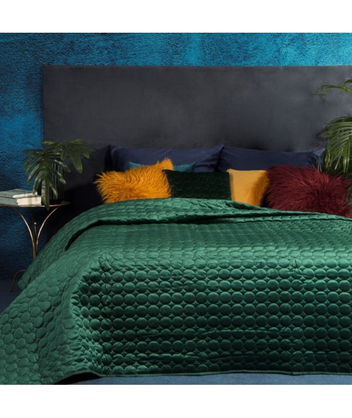 Narzuta velvet Lilian 170x210 ciemnozielona Eurofirany Narzuta velvet Lilian 170x210 ciemnozielona