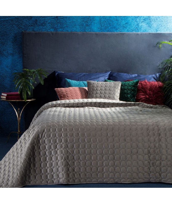 Narzuta velvet Lilian 220x240 stalowa Eurofirany Narzuta velvet Lilian 220x240 stalowa
