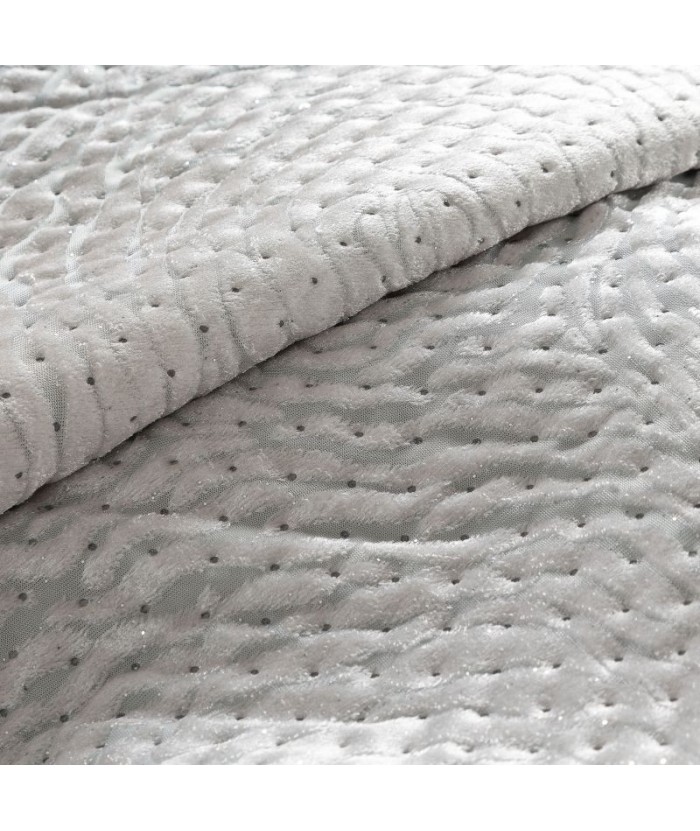 Narzuta velvet Raquel 170x210 srebrna Eurofirany Narzuta velvet Raquel 170x210 srebrna