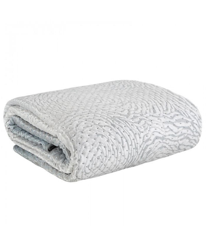 Narzuta velvet Raquel 170x210 srebrna Eurofirany Narzuta velvet Raquel 170x210 srebrna