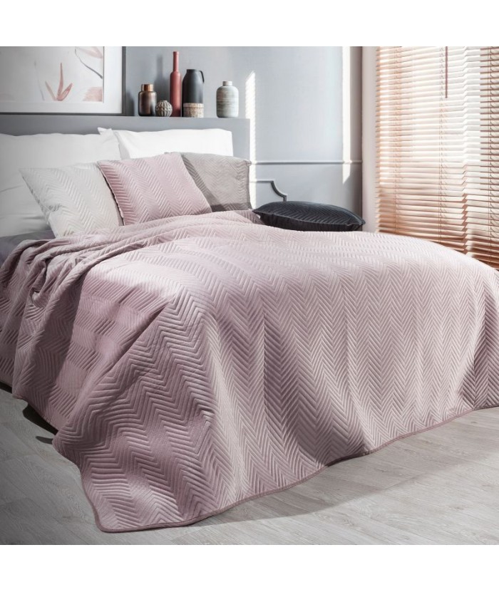Narzuta velvet Sofia 220x240 pudrowa Eurofirany Narzuta velvet Sofia 220x240 pudrowa