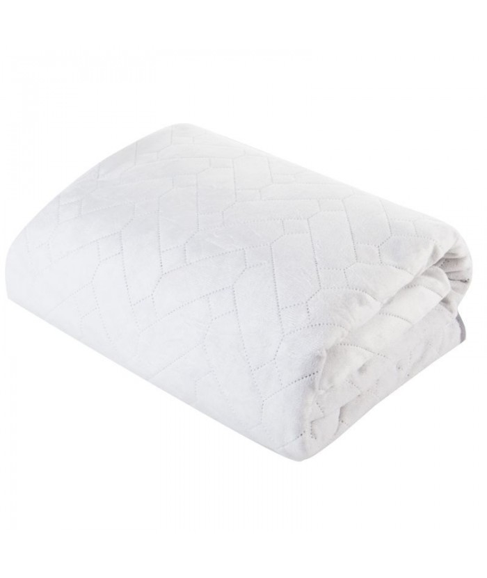 Narzuta velvet Luiz 220x240 biała/srebrna Eurofirany Narzuta velvet Luiz 220x240 biała/srebrna
