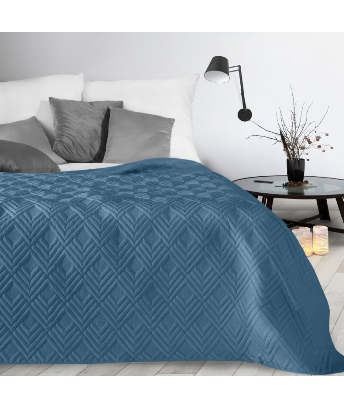 Narzuta mikrofibra Alara 1 200x220 niebieska Eurofirany Narzuta mikrofibra Alara 1 200x220 niebieska