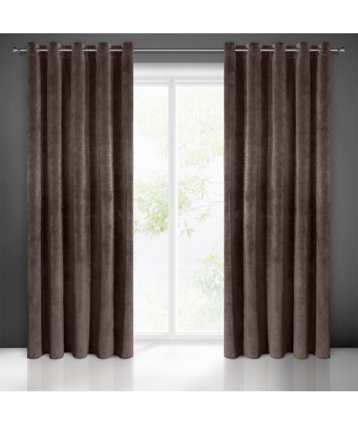 Zasłona welwetowa Villa 140x250 brązowa