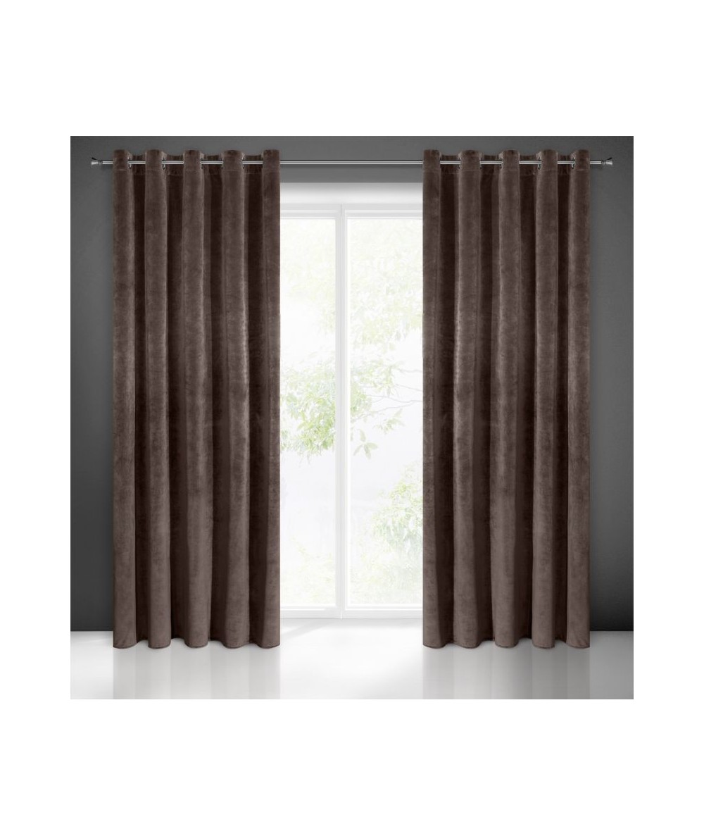 Zasłona welwetowa Villa 140x250 brązowa
