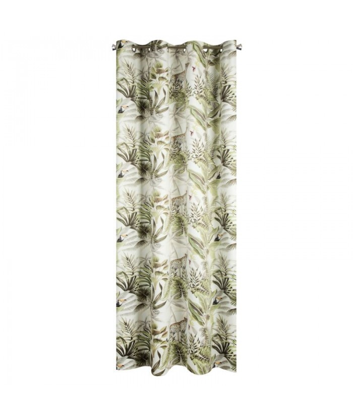 Zasłona welwetowa zaciemniająca Jungle 140x250 zielona