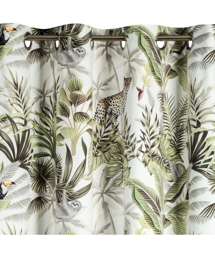 Zasłona welwetowa zaciemniająca Jungle 140x250 zielona