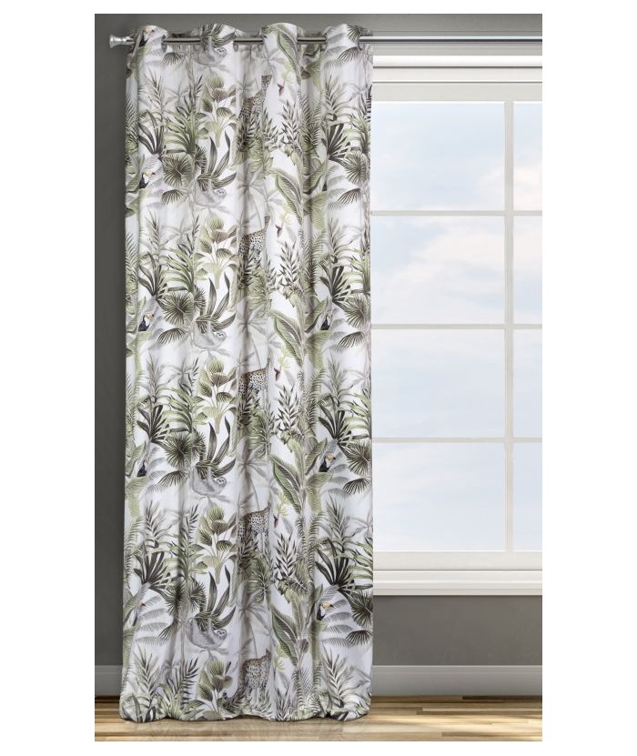 Zasłona welwetowa zaciemniająca Jungle 140x250 zielona