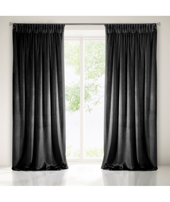 Zasłona welwetowa Villa 140x270 czarna Zasłona welwetowa Villa 140x270 czarna