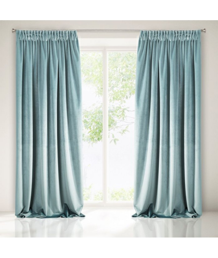 Zasłona welwetowa Villa 140x270 morska Zasłona welwetowa Villa 140x270 morska