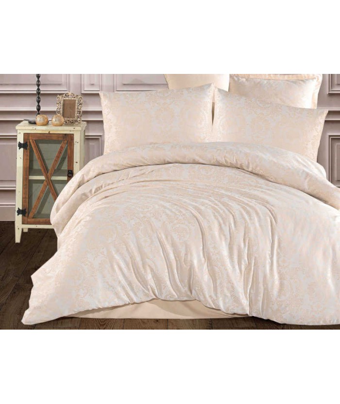 Polska pościel satyna żakardowa 160x200 + 2x70x80 z zamkiem Rosa 2