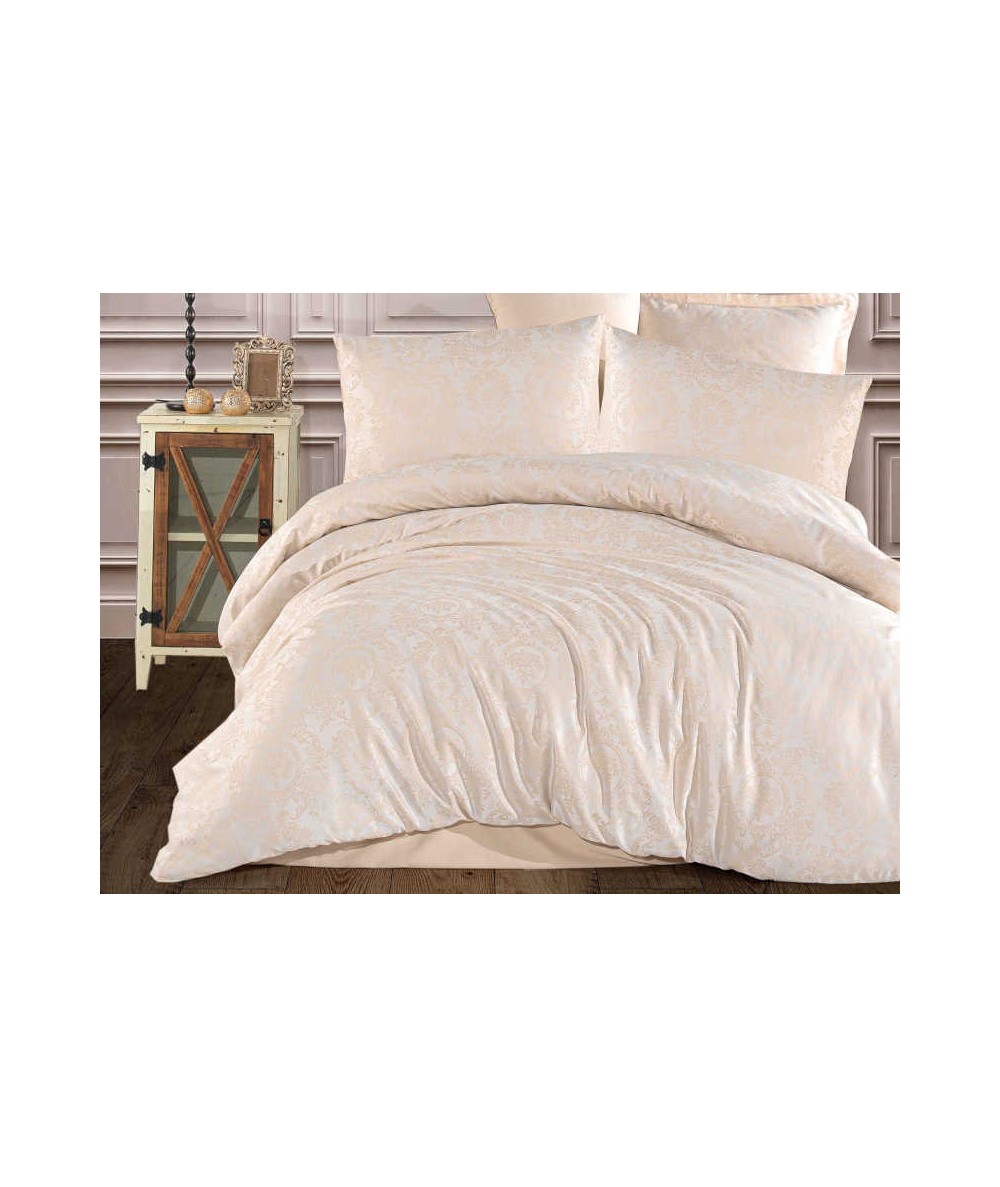 Polska pościel satyna żakardowa 160x200 + 2x70x80 z zamkiem Rosa 2